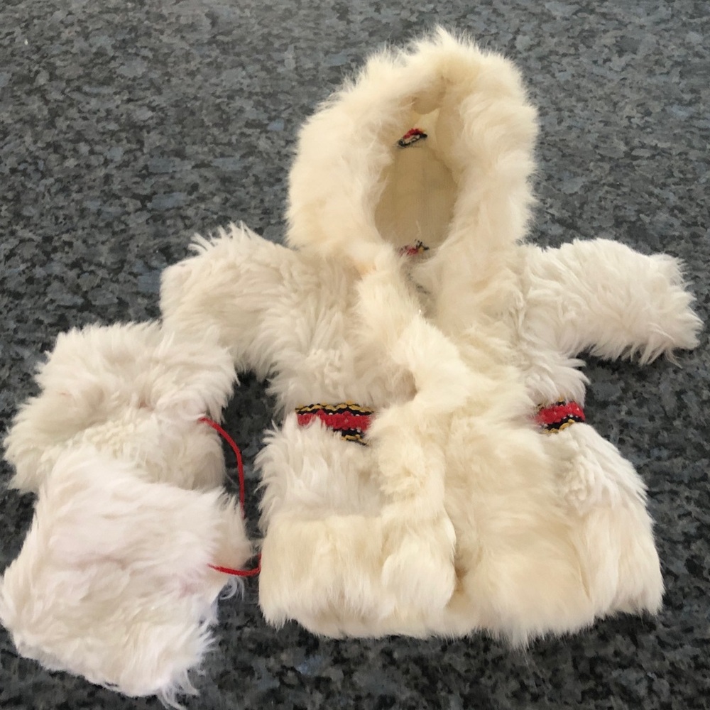 Vintage Genuine Fur trim and Faux Fur Ribbon Parka & Muk Luks doll clothing